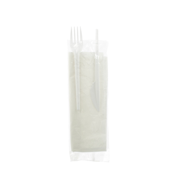 Set Posate Plastica Forchetta, Coltello e Tovagliolo (500 Pezzi) Set Posate Plastica Forchetta, Coltello e Tovagliolo (500 Pezzi)