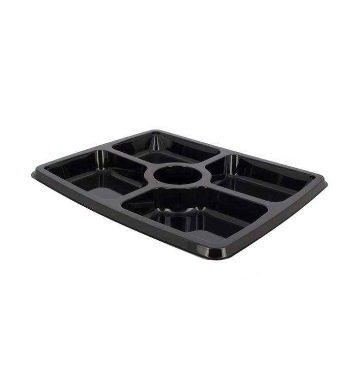 Vassoio Plastica 5C. Rettang. Nero 316x265x30mm (50 Pezzi) Vassoio Plastica 5C. Rettang. Nero 316x265x30mm (50 Pezzi)