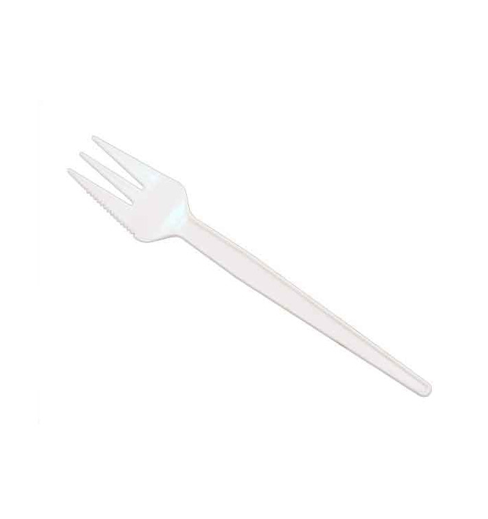 Forchetta di Plastica PS Bianco 135 mm Forchetta di Plastica PS Bianco 135 mm