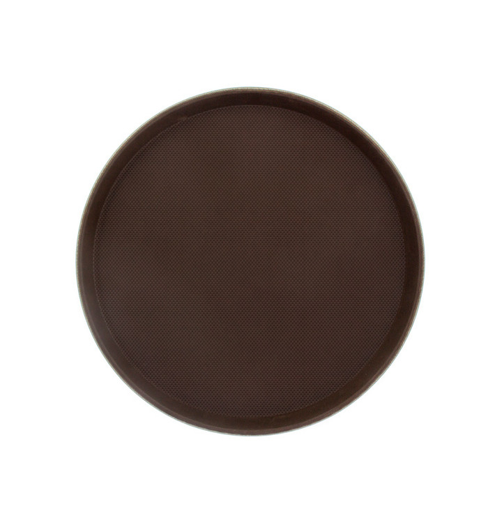 Vassoio PP Rotondo Antitrascinante Marrone Ø40,0cm (1 Pezzi) Vassoio PP Rotondo Antitrascinante Marrone Ø40,0cm (1 Pezzi)