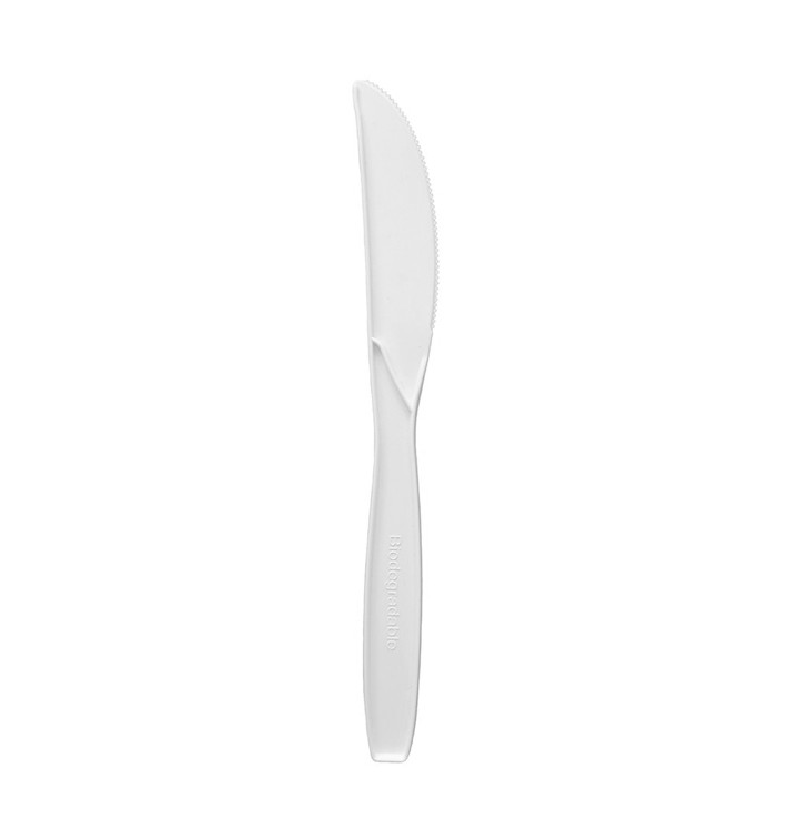 Coltello in Amido di Mais CPLA Bianco 18 cm (50 Pezzi) Coltello in Amido di Mais CPLA Bianco 18 cm (50 Pezzi)