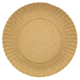 Piatto di Carta Tondo Kraft 250 mm 255g/m2 (100 Pezzi)