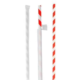 Cannuccia Dritta di Carta Strisce Insaccato Ø6mm 20cm (6000 Pezzi)