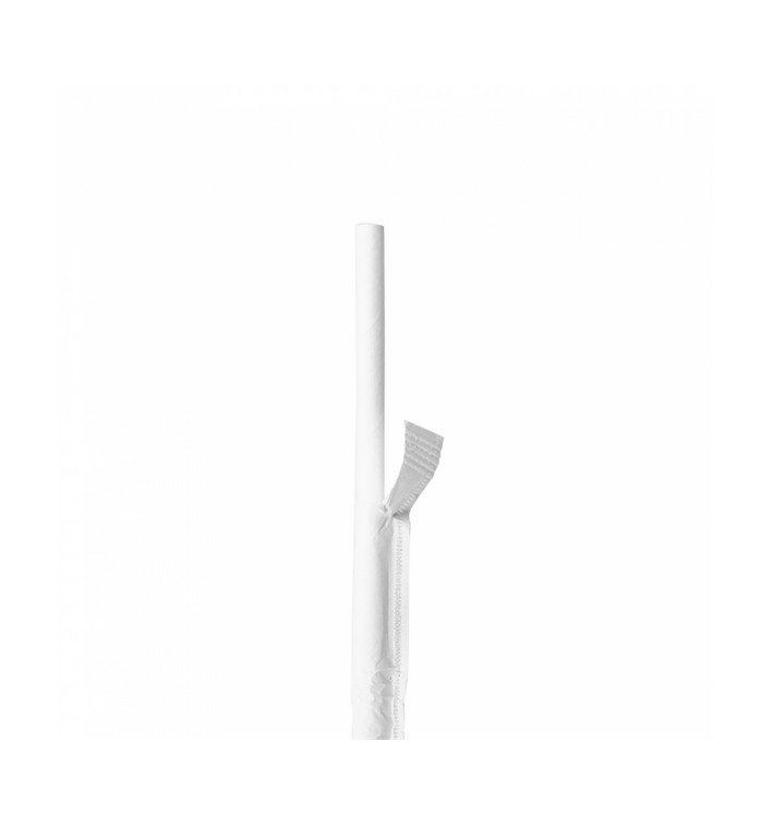 Cannuccia Dritta di Carta Bianco Insaccato Ø6mm 19,7cm (500 Pezzi) Cannuccia Dritta di Carta Bianco Insaccato Ø6mm 19,7cm (500 Pezzi)