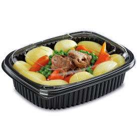 Contenitori Rettangolare PP Nero 1000ml 215x170x50mm (40 Pezzi)