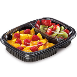 Contenitori Rettangolare Plastico PP 2SC Nero 1050ml 255x189x45mm (320 Pezzi)