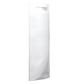Sacchetto Non Tessuto per Bottiglia Bianco 17+10x40cm (25 Pezzi)
