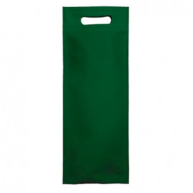 Sacchetto Non Tessuto per Bottiglia Verde 17+10x40cm (25 Pezzi)