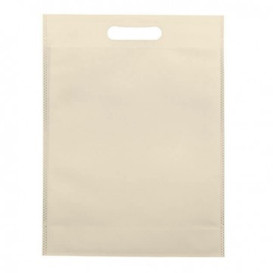 Sacchetto TNT Manico Fustellato Crema 30+10x40cm (25 Pezzi)