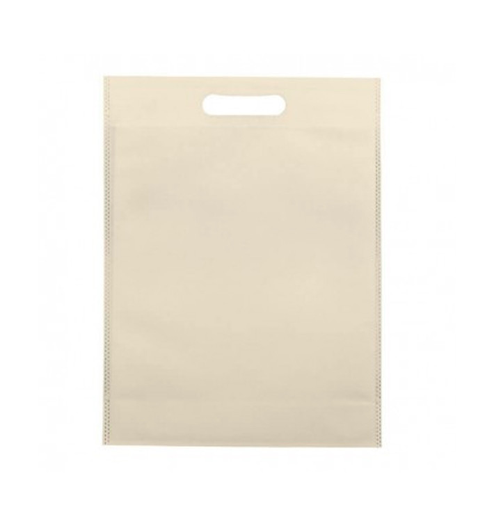 Sacchetto TNT Manico Fustellato Crema 30+10x40cm (200 Pezzi) Sacchetto TNT Manico Fustellato Crema 30+10x40cm (200 Pezzi)