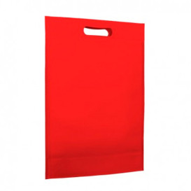 Sacchetto TNT Manico Fustellato Rosso 30+10x40cm (200 Pezzi)