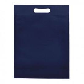 Sacchetto TNT Manico Fustellato Blu 30+10x40cm (25 Pezzi)