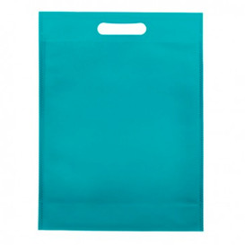 Sacchetto TNT Manico Fustellato Acquamarine 30+10x40cm (200 Pezzi)