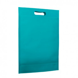 Sacchetto TNT Manico Fustellato Acquamarine 30+10x40cm (200 Pezzi)