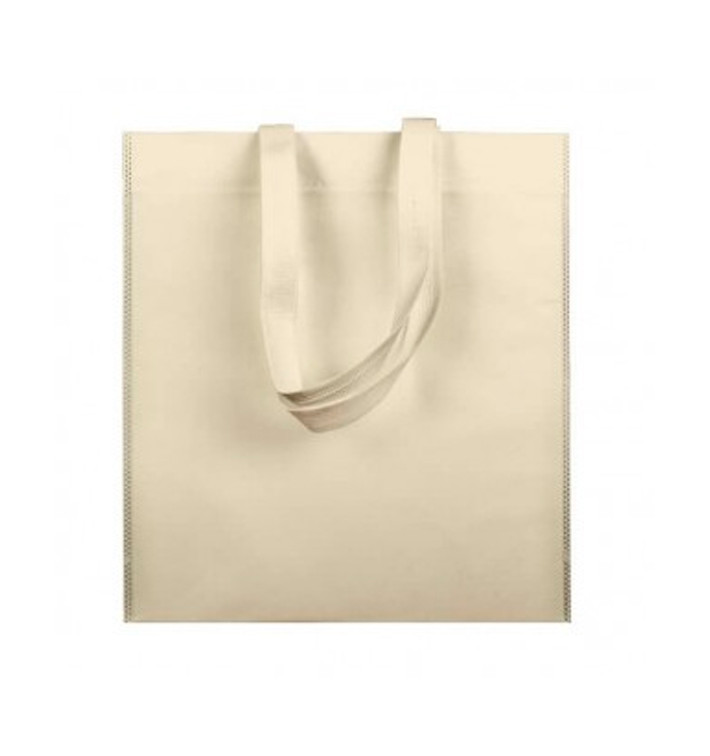Sacchetto TNT Manico Lungo Crema 38x42cm (200 Pezzi) Sacchetto TNT Manico Lungo Crema 38x42cm (200 Pezzi)
