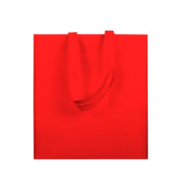 Sacchetto TNT Manico Lungo Rosso 38x42cm (200 Pezzi) Sacchetto TNT Manico Lungo Rosso 38x42cm (200 Pezzi)