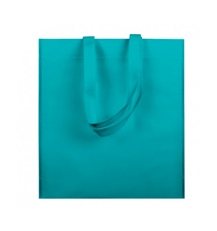Sacchetto TNT Manico Lungo Acquamarine 38x42cm (200 Pezzi) Sacchetto TNT Manico Lungo Acquamarine 38x42cm (200 Pezzi)