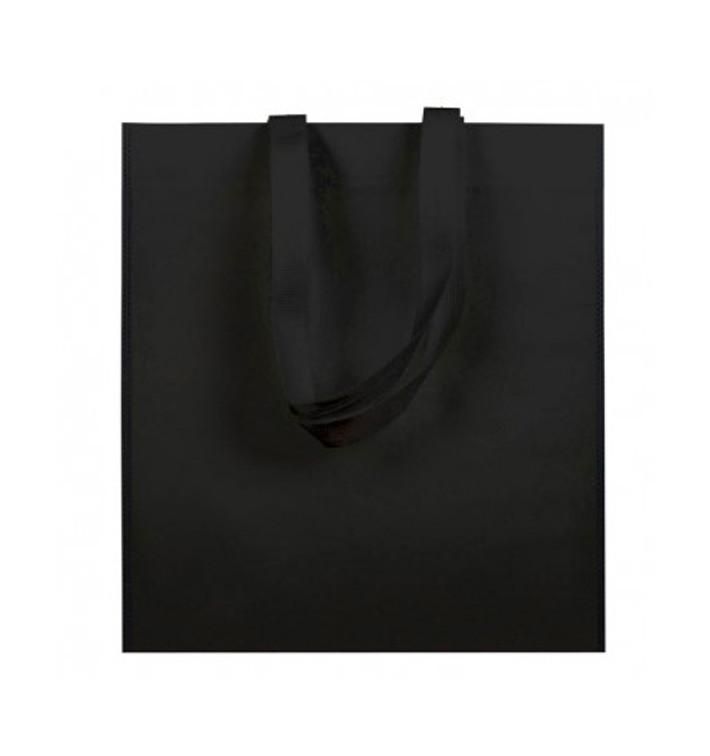 Sacchetto TNT Manico Lungo Nero 38x42cm (200 Pezzi) Sacchetto TNT Manico Lungo Nero 38x42cm (200 Pezzi)