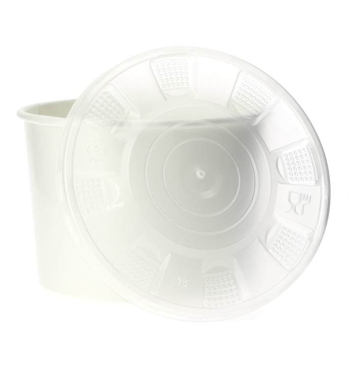 Coppette di Carta Bianca con Coperchio PP 736ml (25 Pezzi) Coppette di Carta Bianca con Coperchio PP 736ml (25 Pezzi)