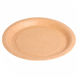 Piatto di Carta Biocoated Naturale Ø18 cm (20 Pezzi)