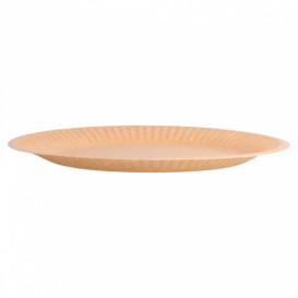 Piatto di Carta Biocoated Naturale Rilievo Ø18 cm (20 Pezzi)