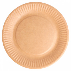 Piatto di Carta Biocoated Naturale Rilievo Ø18 cm (20 Pezzi)