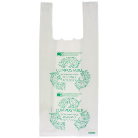 Sacchetto di Plastica Canottiera 100% Biodegradabile 35x50cm (2000 Pezzi)