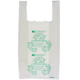 Sacchetto di Plastica Canottiera 100% Biodegradabile 40x50cm (100 Pezzi)