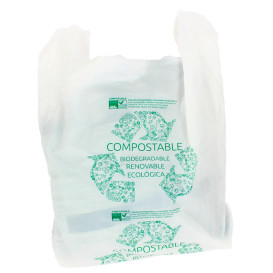 Sacchetto di Plastica Canottiera 100% Biodegradabile 40x50cm (100 Pezzi)