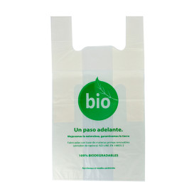 Sacchetto di Plastica Canottiera 100% Biodegradabile 50x55 cm (100 Pezzi)