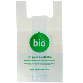 Sacchetto di Plastica Canottiera 100% Biodegradabile 55x60cm (100 Pezzi)