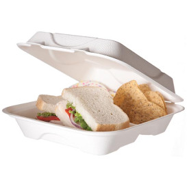 Contenitori Canna da Zucchero Bianco 3S 23x23x7,5cm (200 Pezzi)