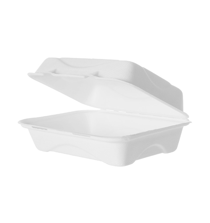 Contenitori Canna da Zucchero Bianco 23x15x7,5cm (250 Pezzi)