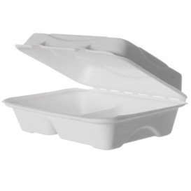 Contenitori Canna da Zucchero Bianco 2S 23x15x7,5cm (250 Pezzi)