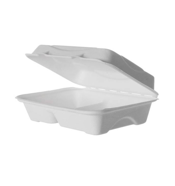 Contenitori Canna da Zucchero Bianco 2S 23x15x7,5cm (250 Pezzi) Contenitori Canna da Zucchero Bianco 2S 23x15x7,5cm (250 Pezzi)