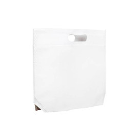 Sacchetto TNT Manico Fustellato Bianco 34+8x26cm (200 Pezzi)