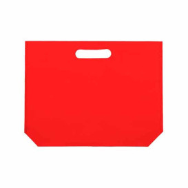 Sacchetto TNT Manico Fustellato Rosso 34+8x26cm (25 Pezzi)