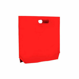 Sacchetto TNT Manico Fustellato Rosso 34+8x26cm (200 Pezzi)