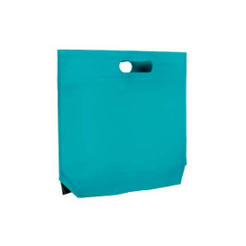 Sacchetto TNT Manico Fustellato Acquamarine 34+8x26cm (25 Pezzi)
