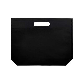 Sacchetto TNT Manico Fustellato Nero 34+8x26cm (25 Pezzi)