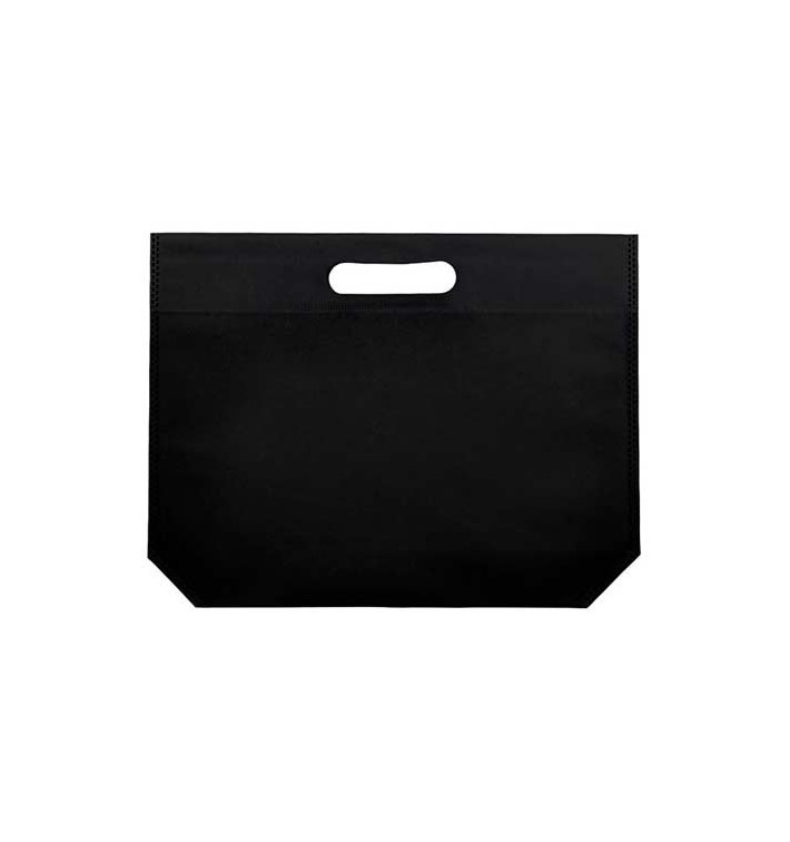 Sacchetto TNT Manico Fustellato Nero 34+8x26cm (25 Pezzi) Sacchetto TNT Manico Fustellato Nero 34+8x26cm (25 Pezzi)