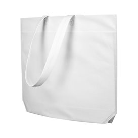 Sacchetto TNT Manico Lungo Bianco 48+10x35cm (200 Pezzi)