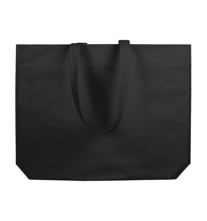 Sacchetto TNT Manico Lungo Nero 48+10x35cm (25 Pezzi) Sacchetto TNT Manico Lungo Nero 48+10x35cm (25 Pezzi)