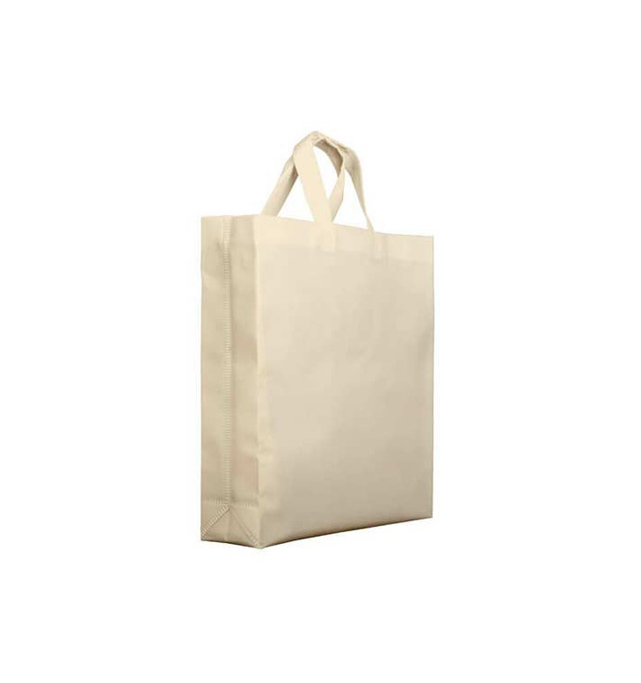 Sacchetto PREMIUM Non Tessuto Manico Corto Crema 25+10x30cm (25 Pezzi) Sacchetto PREMIUM Non Tessuto Manico Corto Crema 25+10x30cm (25 Pezzi)