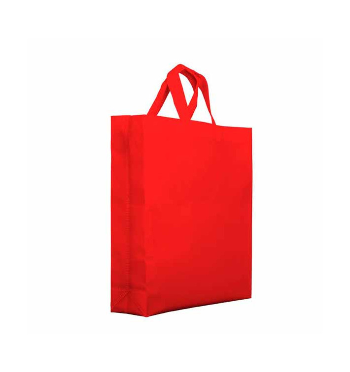 Sacchetto PREMIUM Non Tessuto Manico Corto Rosso 25+10x30cm (200 Pezzi) Sacchetto PREMIUM Non Tessuto Manico Corto Rosso 25+10x30cm (200 Pezzi)