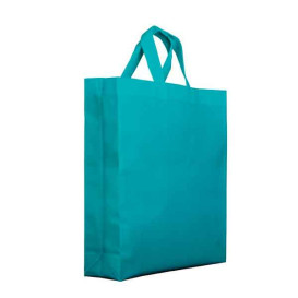 Sacchetto PREMIUM Non Tessuto Manico Corto Acquamarine 25+10x30cm (25 Pezzi)