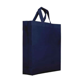 Sacchetto PREMIUM Non Tessuto Manico Corto Blu 25+10x30cm (25 Pezzi)