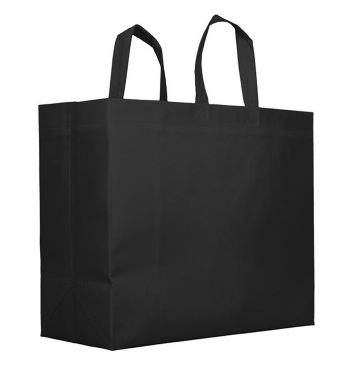 Sacchetto Non Tessuto PREMIUM Grande Nero 45+12x40cm (100 Pezzi) Sacchetto Non Tessuto PREMIUM Grande Nero 45+12x40cm (100 Pezzi)