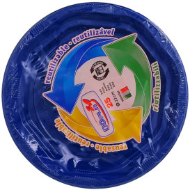 Piatto Fondi Plastica Tondo Rigida Ottogonale Blu Ø220 mm (25 Pezzi)