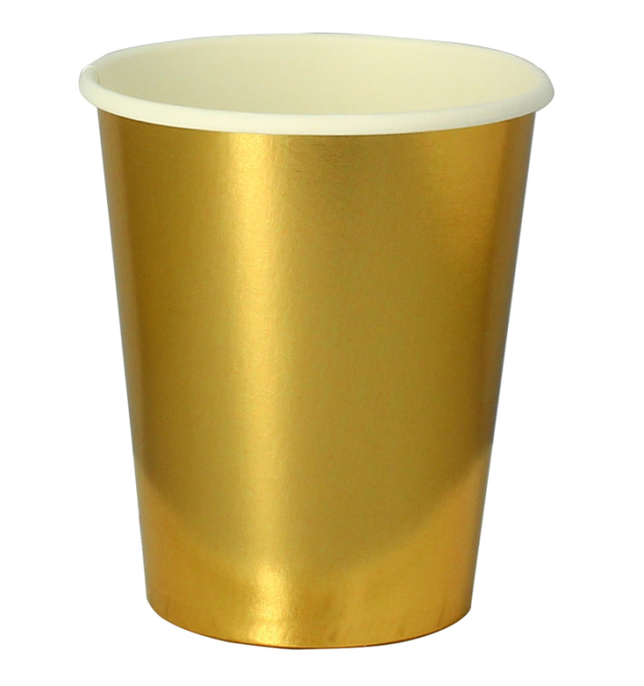 Bicchiere di Carta 9Oz/240ml Oro "Party" (10 Pezzi) Bicchiere di Carta 9Oz/240ml Oro "Party" (10 Pezzi)